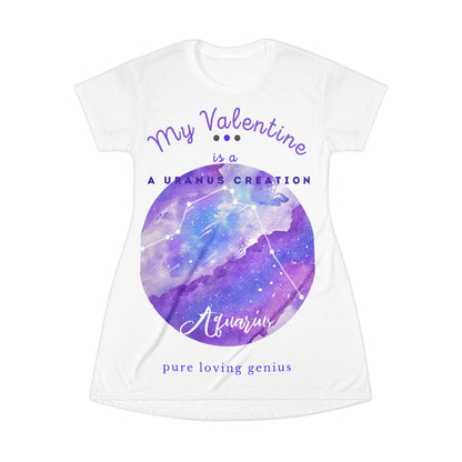 All Over Print T-Shirt Dress_______Aquarius/Valentine *