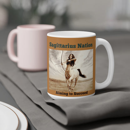 Sagittarius ( scratch resistant)  Ceramic Mugs/ Brown (11oz / 15oz /20oz)