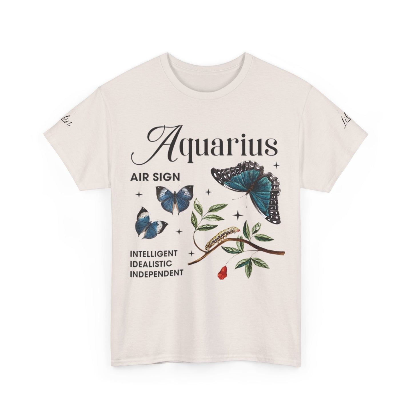 Aquarius Unisex Tee - Sustainable Dual Print Heavy Cotton Shirt for Adults