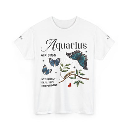 Aquarius Unisex Tee - Sustainable Dual Print Heavy Cotton Shirt for Adults