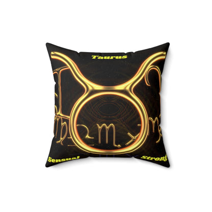 Spun Polyester Square Pillow___Taurus