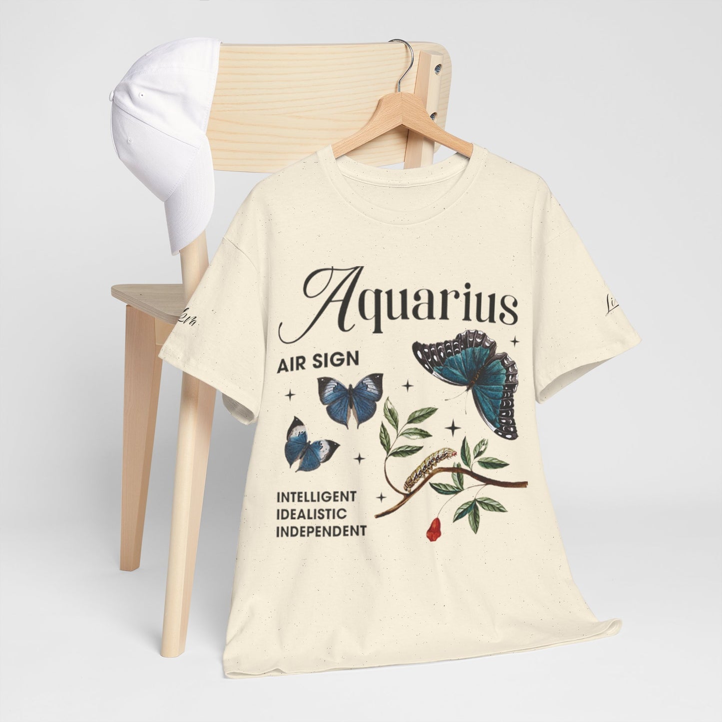 Aquarius Unisex Tee - Sustainable Dual Print Heavy Cotton Shirt for Adults