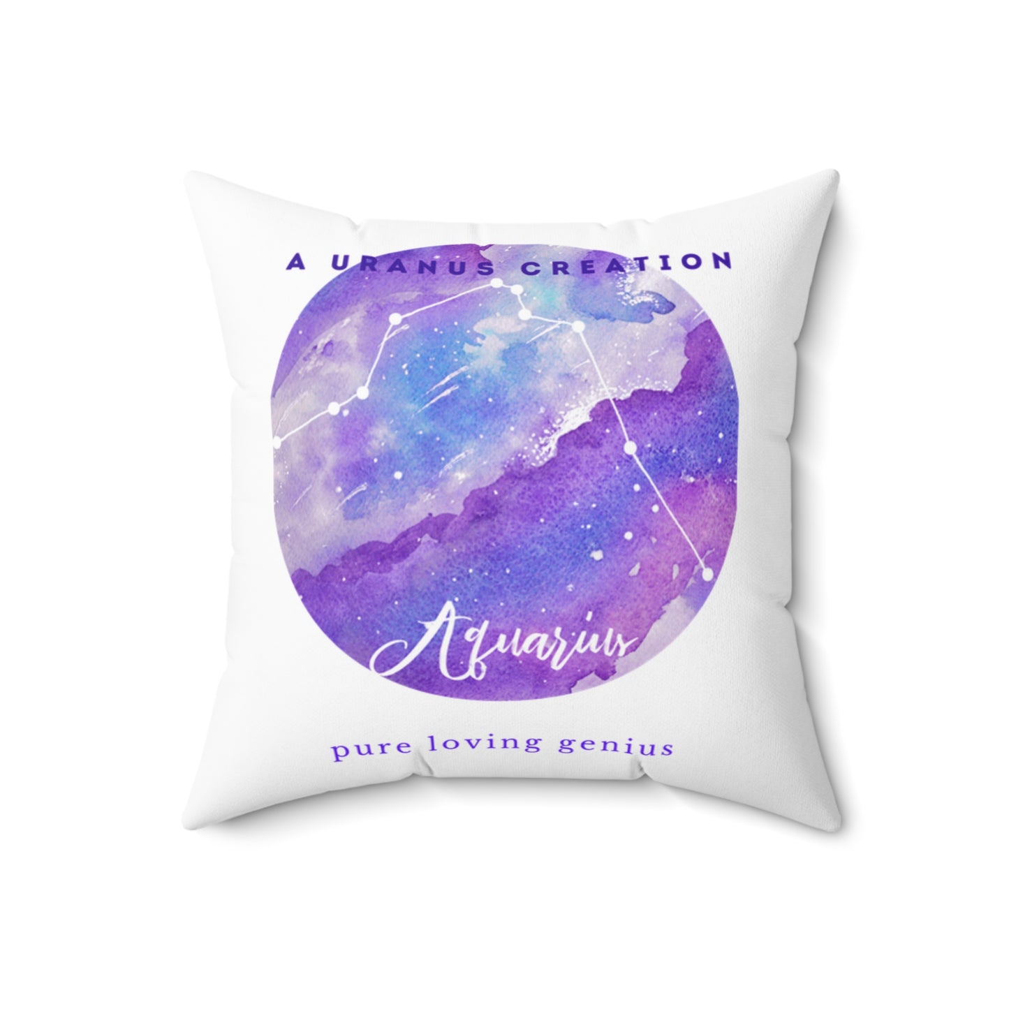 Spun Polyester Square Pillow/ Aquarius