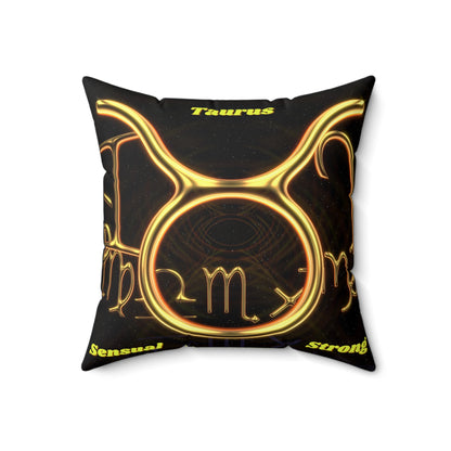 Spun Polyester Square Pillow___Taurus
