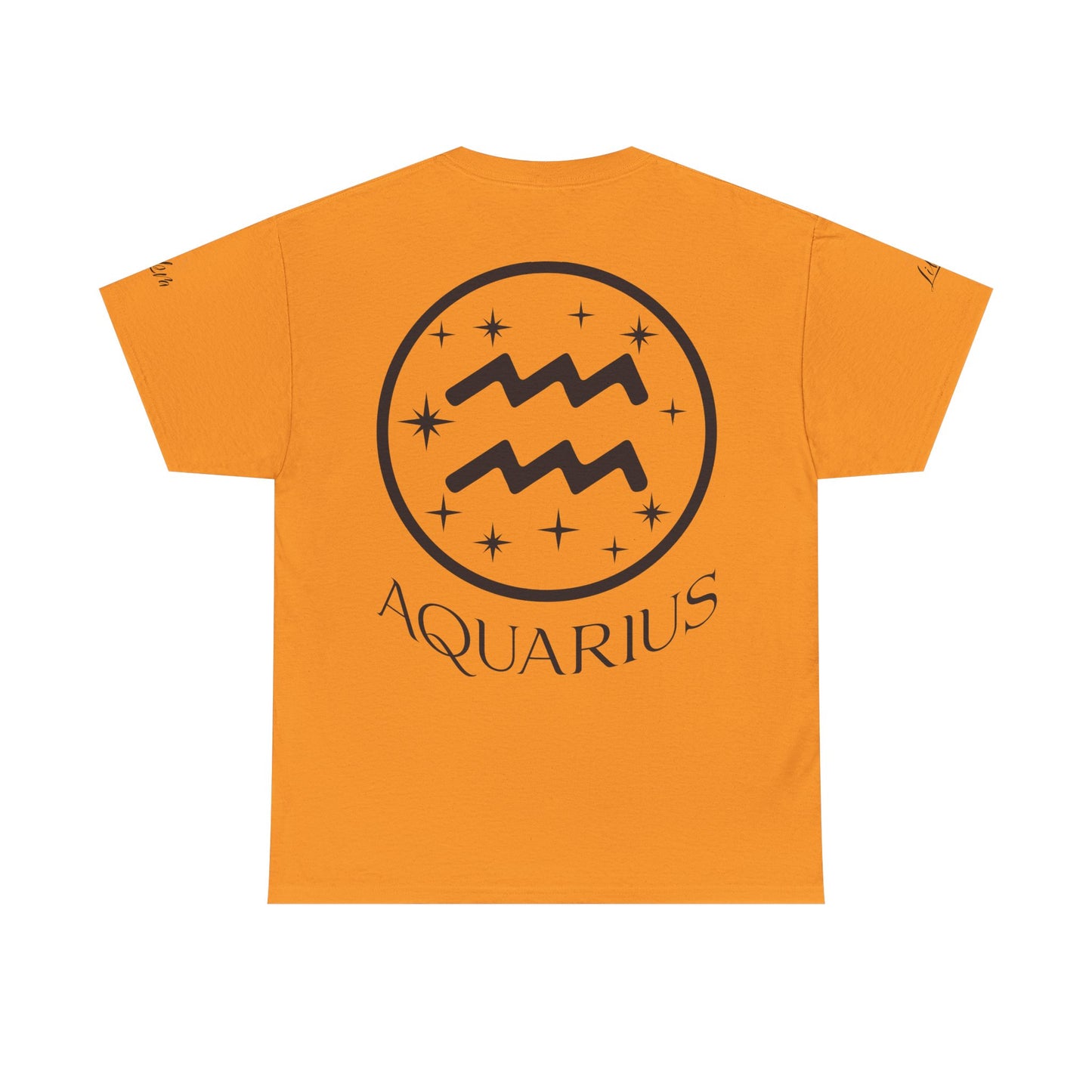 Aquarius Unisex Tee - Sustainable Dual Print Heavy Cotton Shirt for Adults
