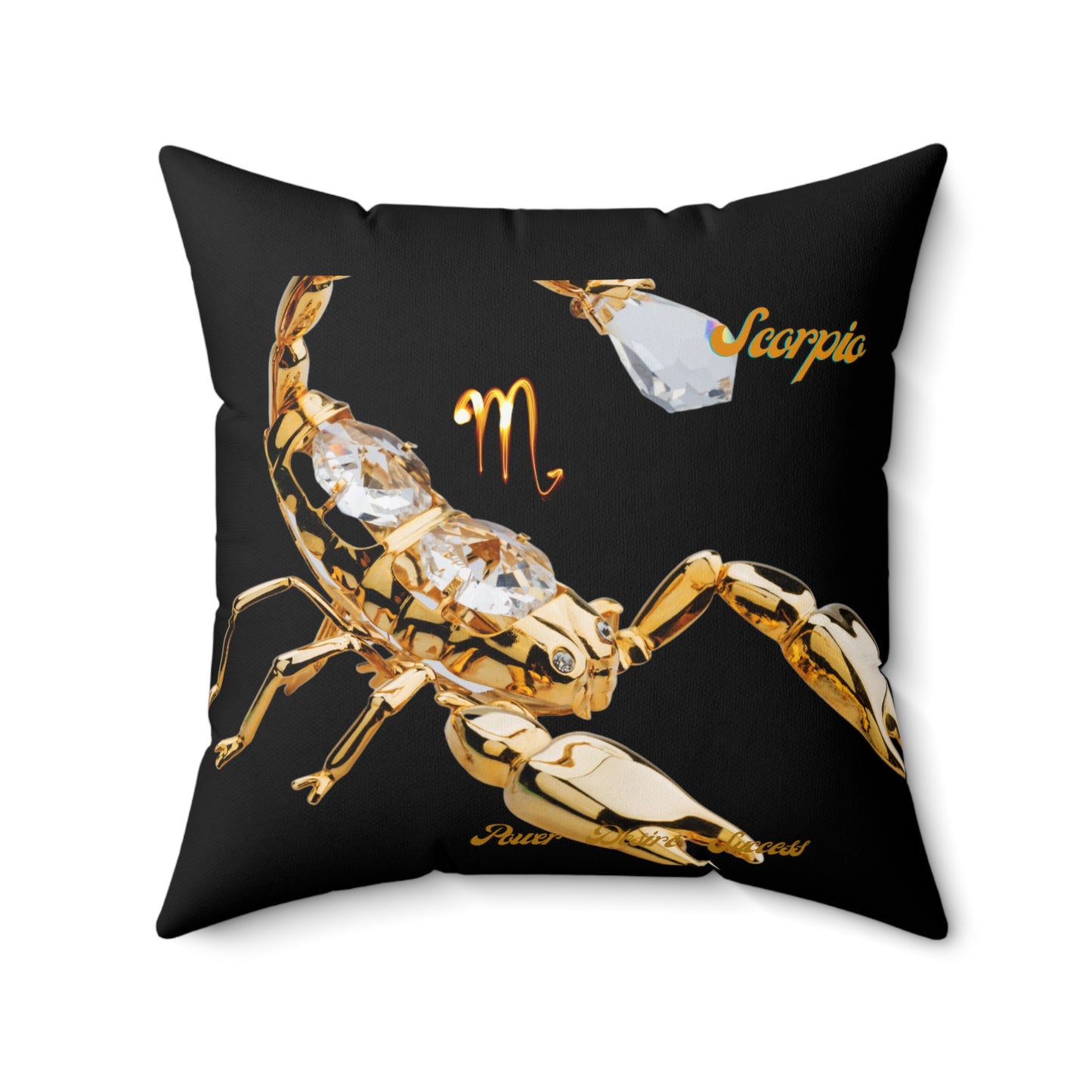 Spun Polyester Square Pillow____Scorpio/Black
