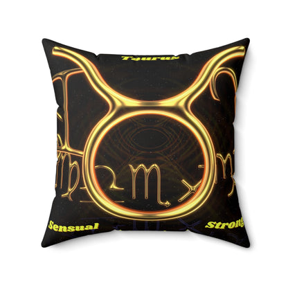 Spun Polyester Square Pillow___Taurus