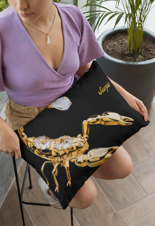Spun Polyester Lumbar Pillow/Scorpio/Black